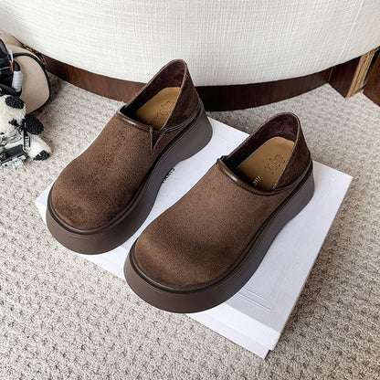Platform Faux Suede Slip Ons