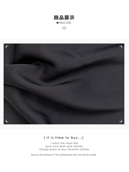 Satin Sleeveless Cowl-Neck Slited Cocktail Dress