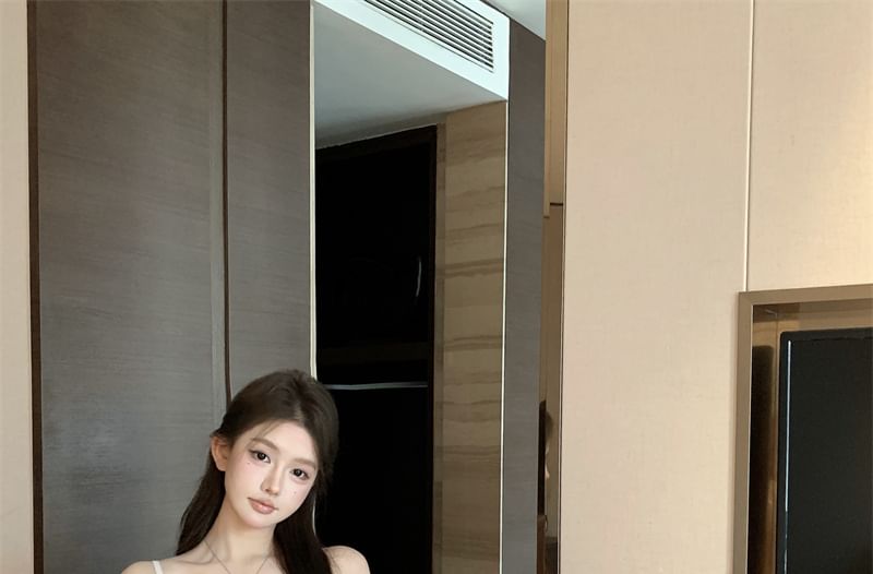 Plain Ruffle Asymmetrical Cami Top