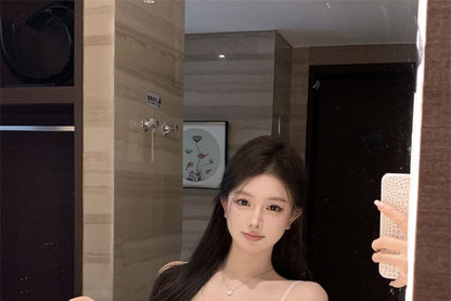 Plain Ruffle Asymmetrical Cami Top