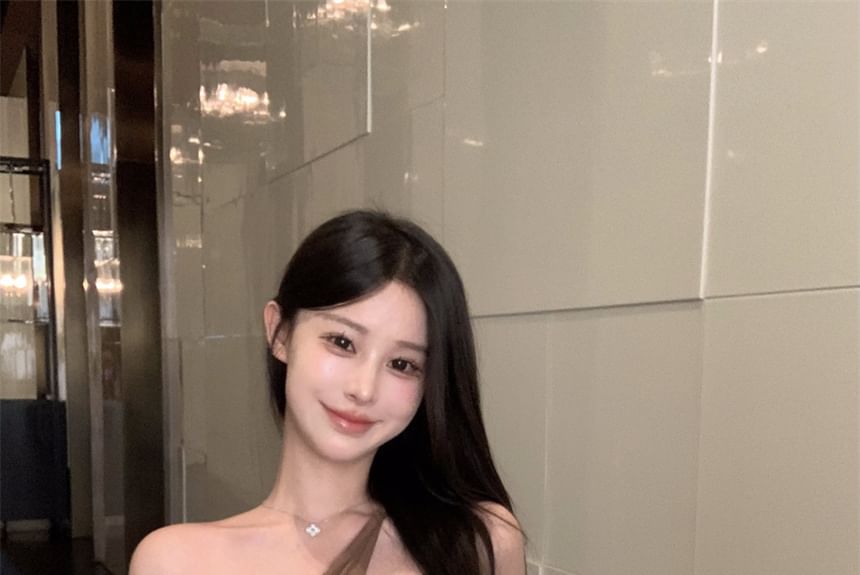 One-Shoulder Plain Asymmetrical Cami Top