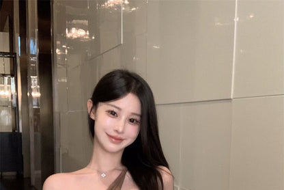 One-Shoulder Plain Asymmetrical Cami Top