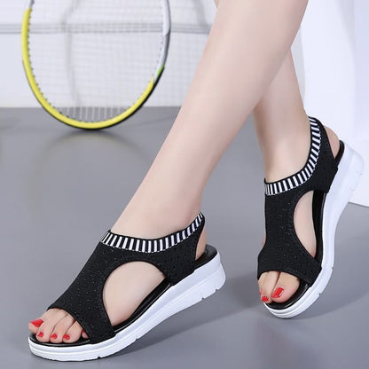 Contrast Trim Cutout Sandals