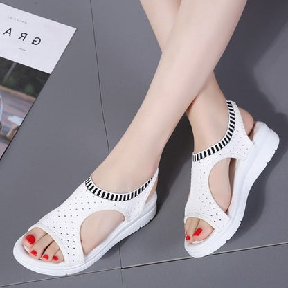 Contrast Trim Cutout Sandals
