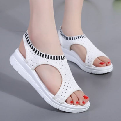 Contrast Trim Cutout Sandals