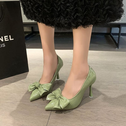 Pointy Bow High Heel Pumps