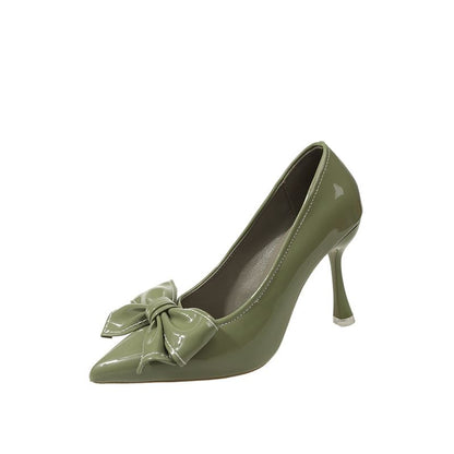 Pointy Bow High Heel Pumps