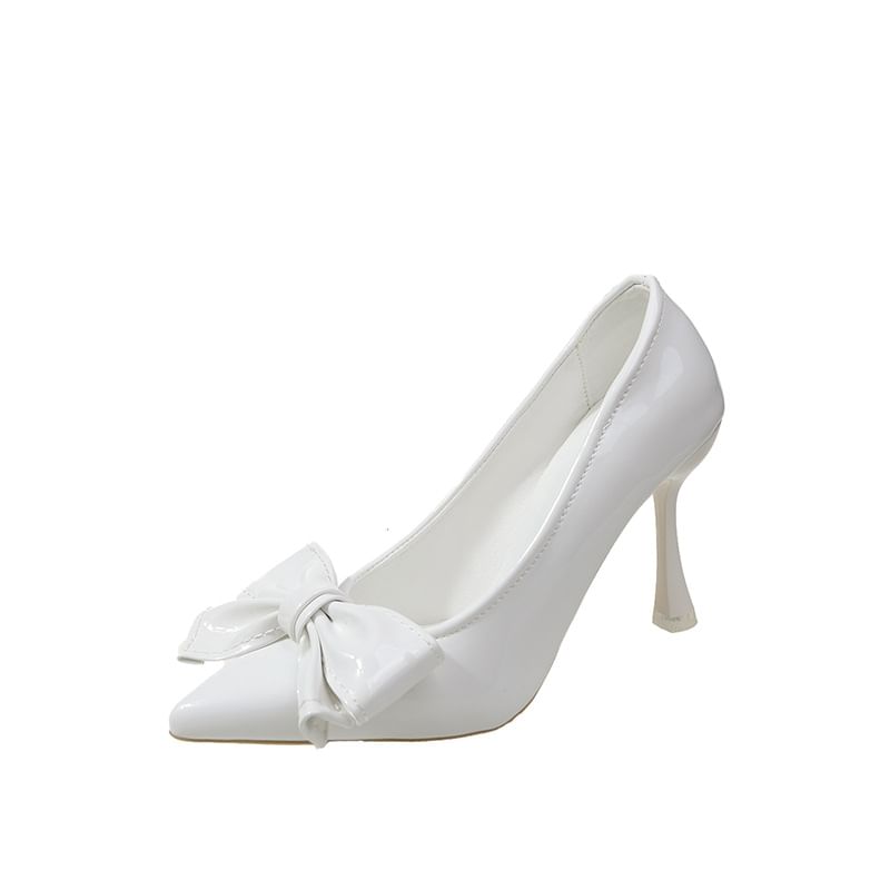 Pointy Bow High Heel Pumps
