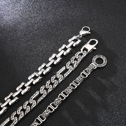 Debossed Chained Necklace & Bracelet Set