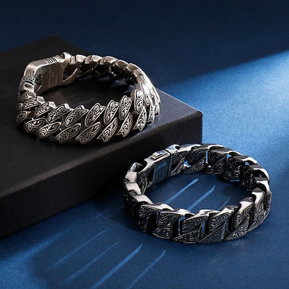 Debossed Stainless Steel Bracelet