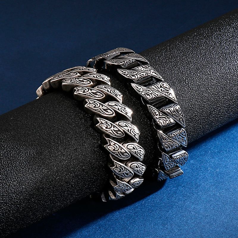 Debossed Stainless Steel Bracelet