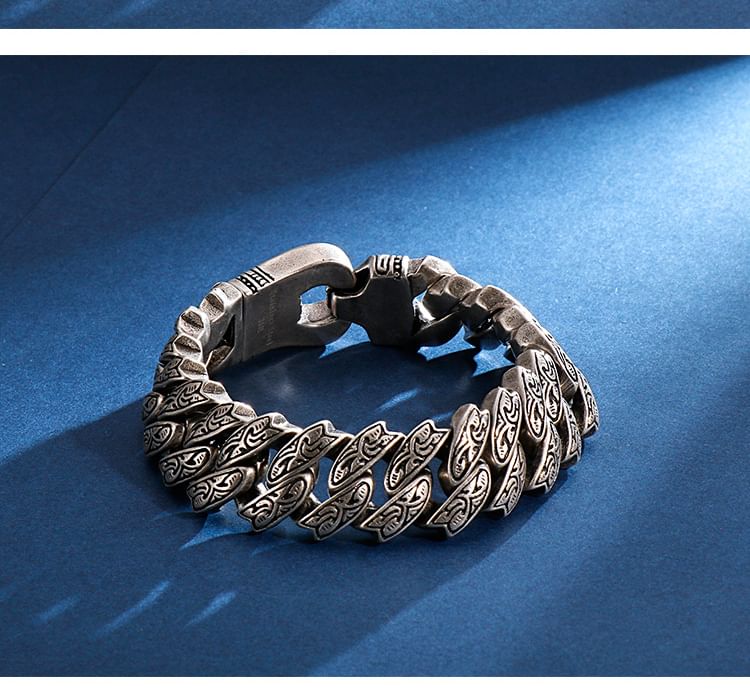 Debossed Stainless Steel Bracelet