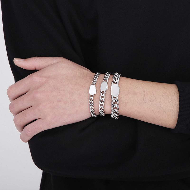 Cuban Link Chain Necklace and Bracelet Set