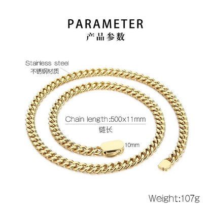 Cuban Link Chain Necklace and Bracelet Set