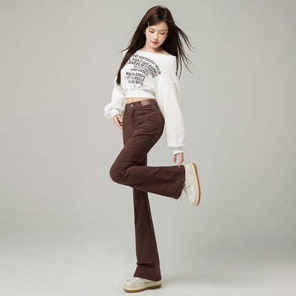 High Waist Washed Bootcut Jeans (Various Designs)