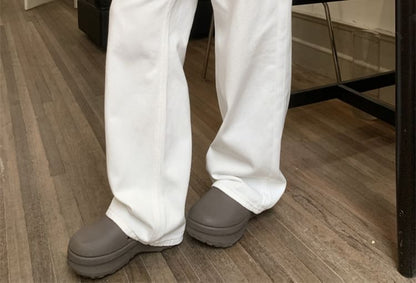 High Waist Bow Embroidered Loose Fit Jeans