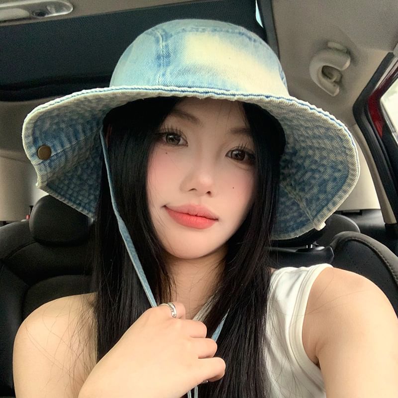 Washed Denim Boonie Hat