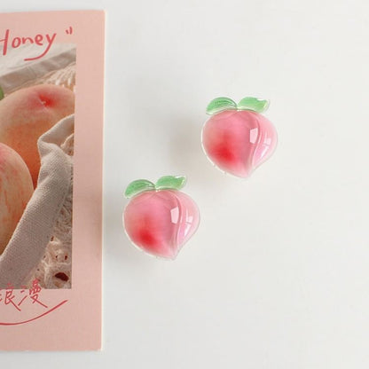 Peach Stud Earring / Clip On Earring