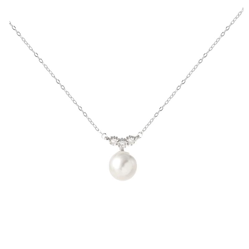 Star / Faux Pearl / Rhinestone Pendant Necklace