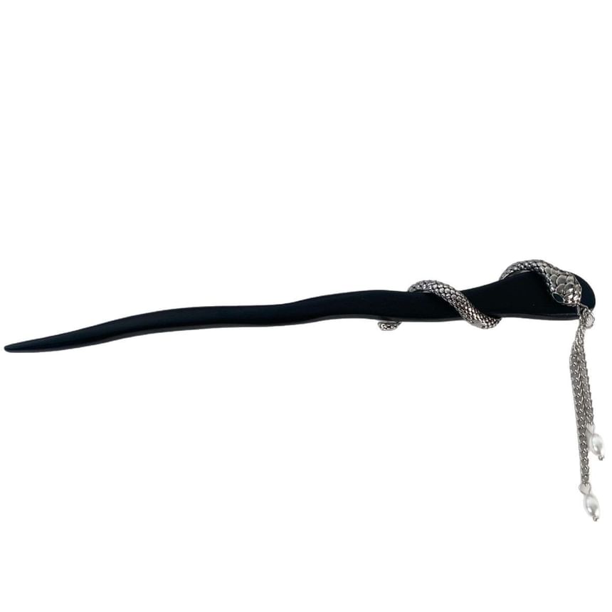 Snake Faux Pearl Fringed Hair Stick