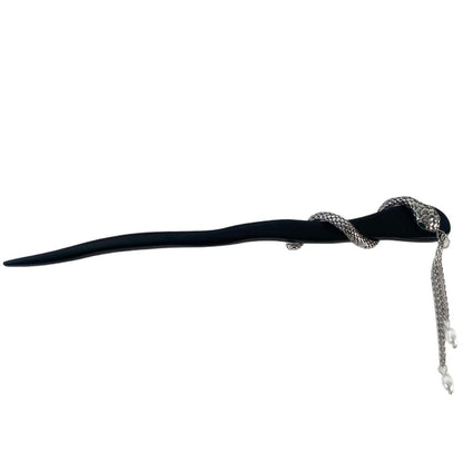 Snake Faux Pearl Fringed Hair Stick