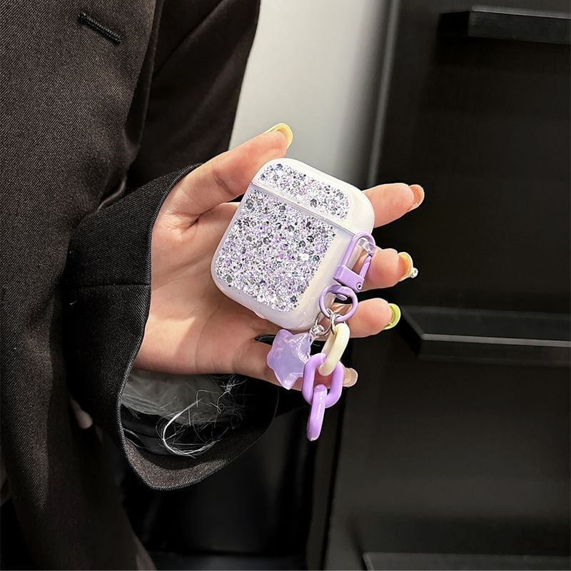 Sequined AirPods / Pro Earphone Case Skin with Charm (Various Designs)