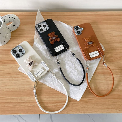 Bear Applique Phone Case with Strap