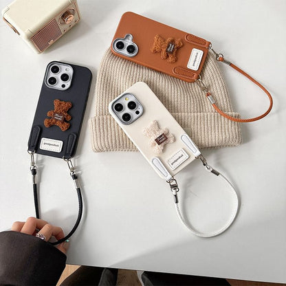 Bear Applique Phone Case with Strap
