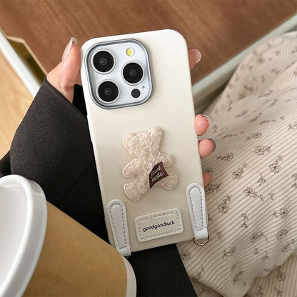 Bear Applique Phone Case with Strap