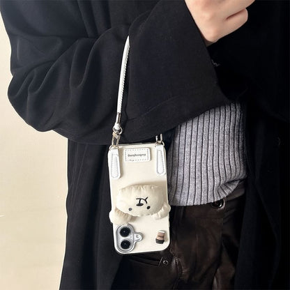Puffed Bear Phone Case with Strap