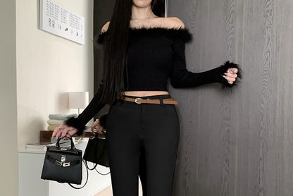 High Waist Plain Flared Pants