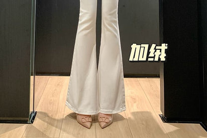 High Waist Plain Flared Pants