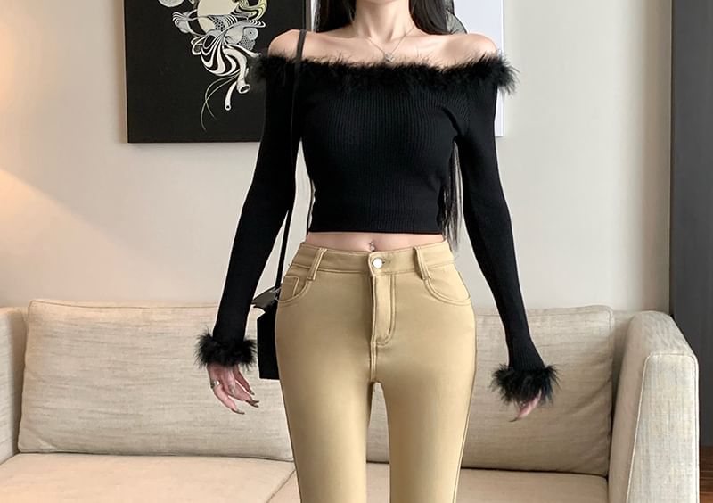 High Waist Plain Flared Pants