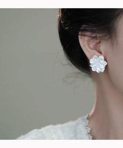 Flower Stud Earring / Clip On Earring