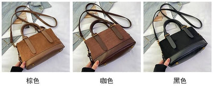 Top Handle Plain Faux Suede Crossbody Bag