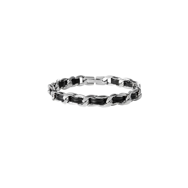 Chained Faux Leather Bracelet