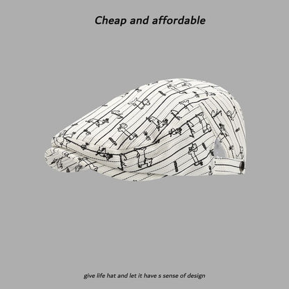 Cap Newsboy Dog Print