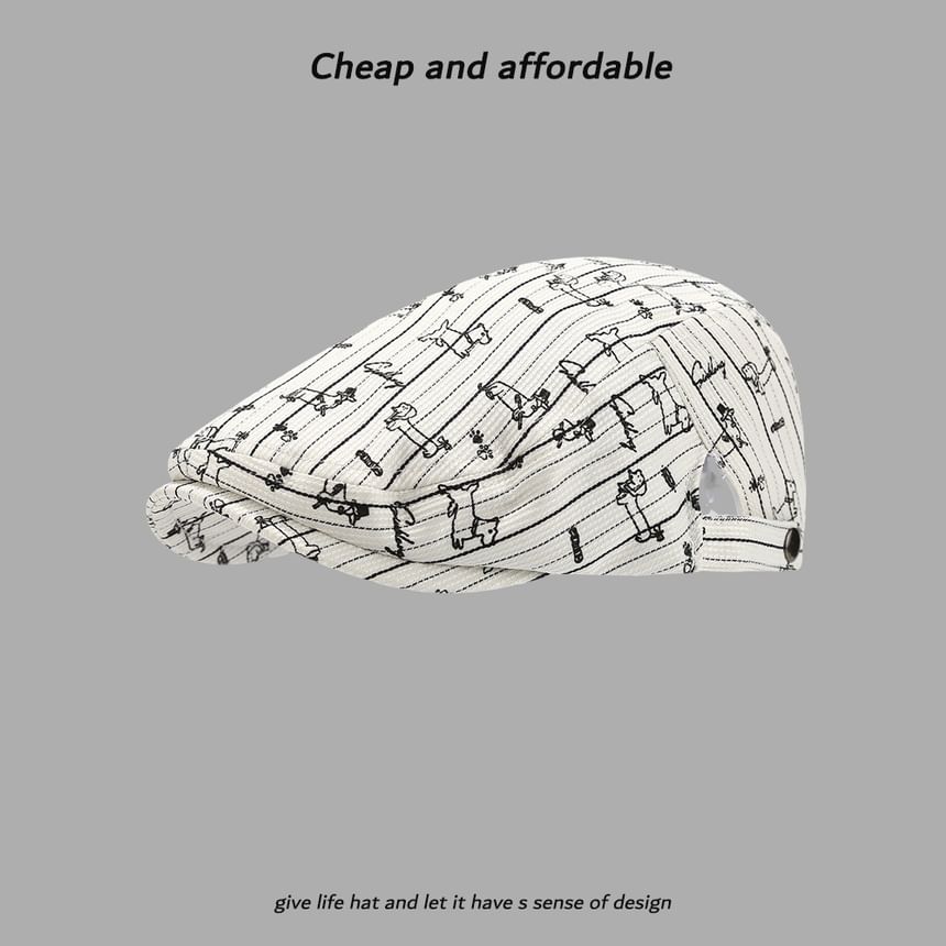 Cap Newsboy Dog Print