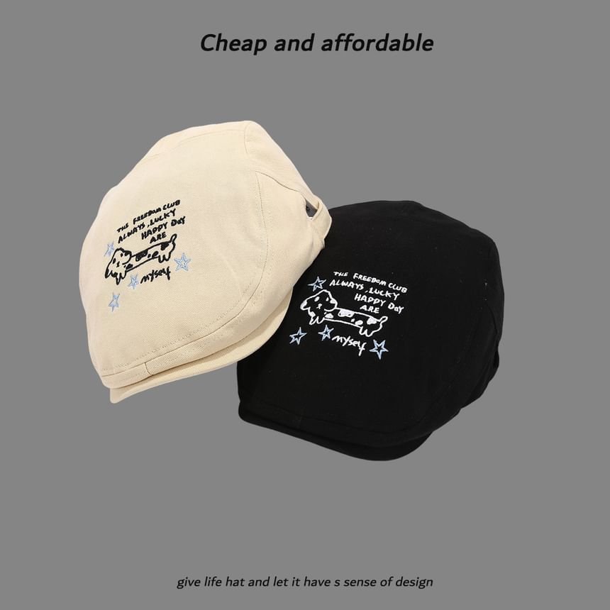 Cartoon Newsboy Embroidery Hat