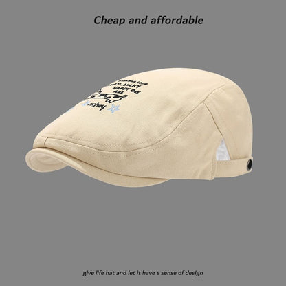 Cartoon Newsboy Embroidery Hat