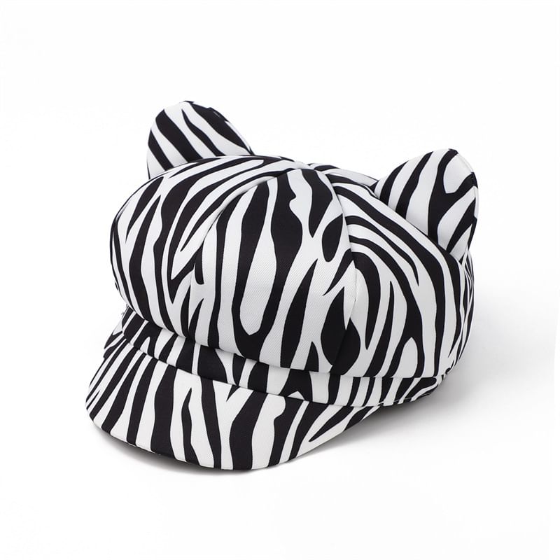 Patterned Cat Ear Cap Newsboy