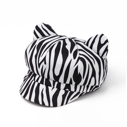 Patterned Cat Ear Cap Newsboy