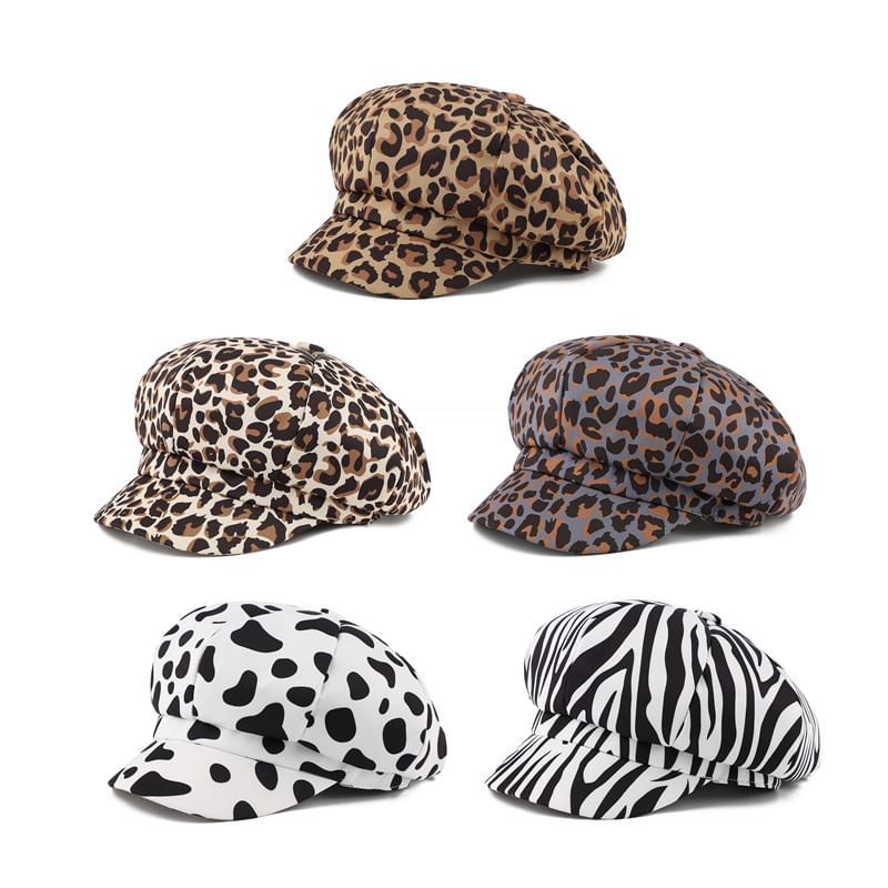 Cap Print Animal Newsboy