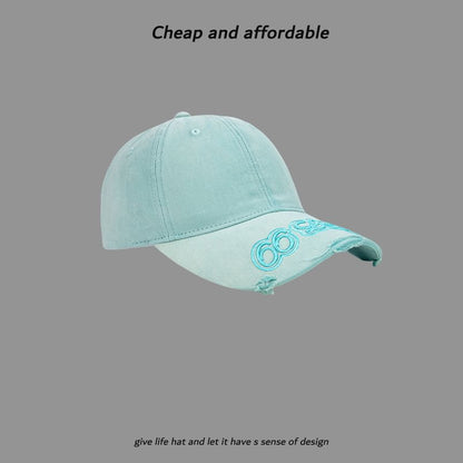 Embroidered Baseball Cap Washed Lettering