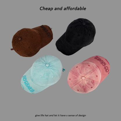 Embroidered Baseball Cap Washed Lettering