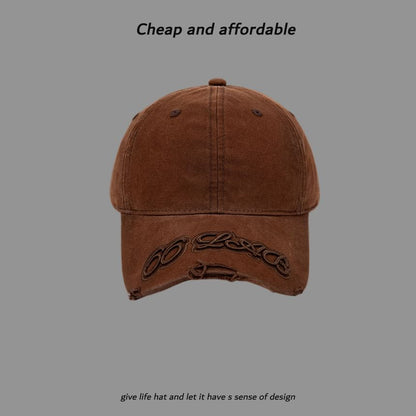 Embroidered Baseball Cap Washed Lettering