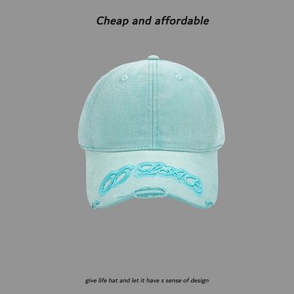 Embroidered Baseball Cap Washed Lettering
