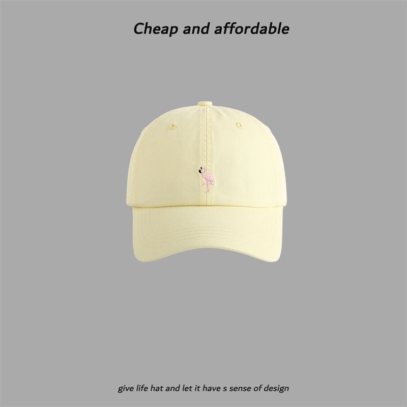Baseball Flamingo Embroidered Cap
