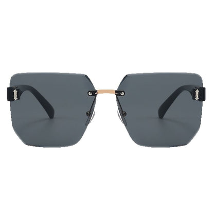 Oversized Geometric Rimless Sunglasses