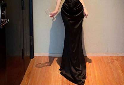 Off-Shoulder Sequin Ruched Corset Mermaid Evening Gown